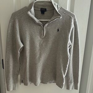 Polo by Ralph Lauren Gray Zip Up Sweater Classic Knit